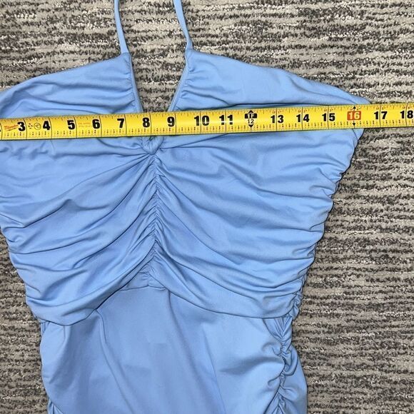 NWT Susana Monaco V Wire Halter Dress XL Light Blue - Picture 7 of 13